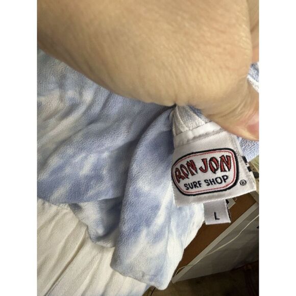 Ron Jon Womans Blue and White Gauze Beach Romper Size Large - Picture 4 of 7